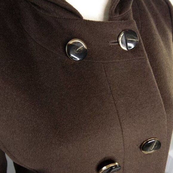 Vintage wool silk cashmere blend brown coat‎ - Picture 8 of 16